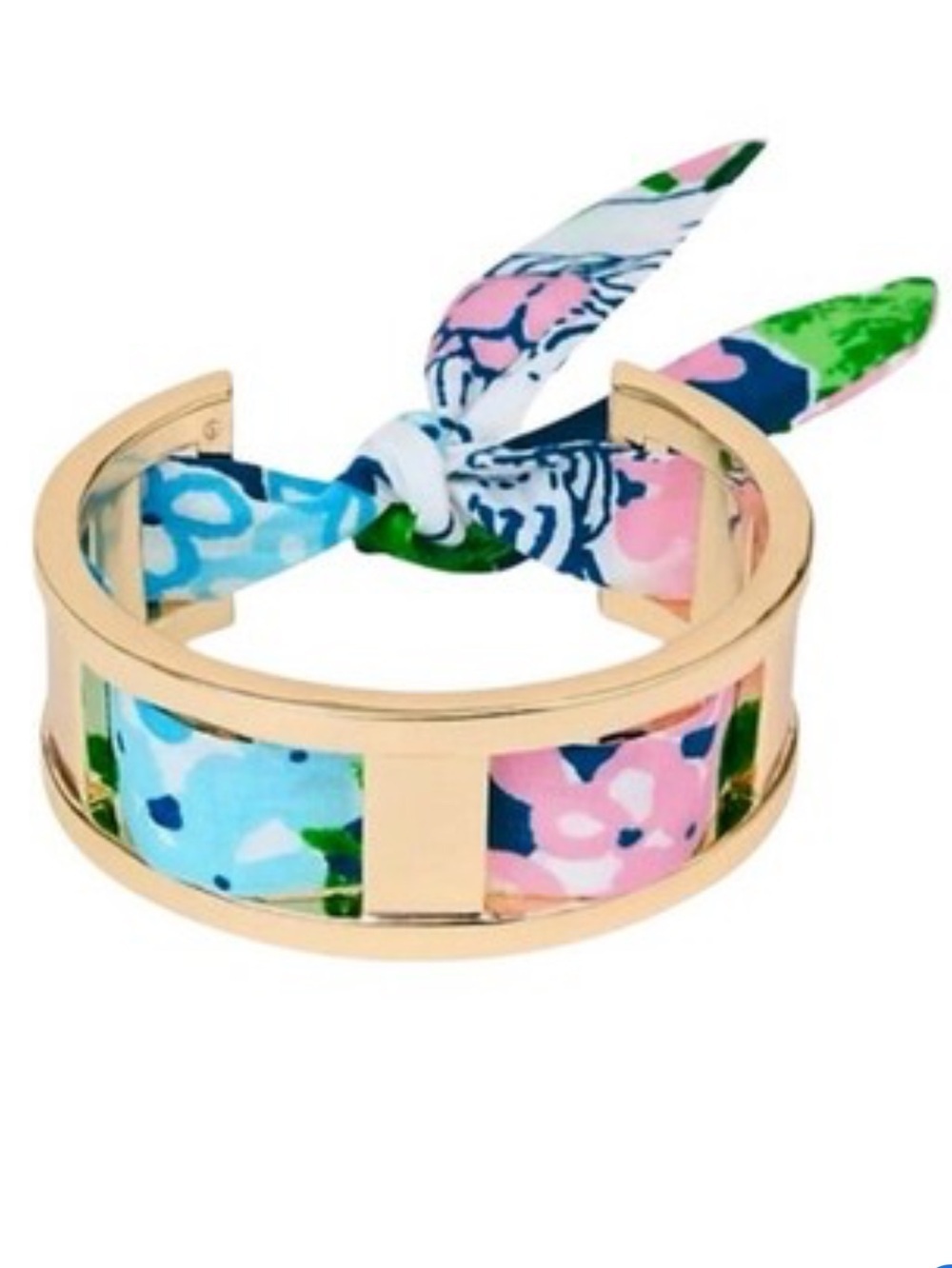 LILLY PULITZER, Scarf Bracelet Starlight Navy Lydia the Lion Cuff 6 1/2, NWT